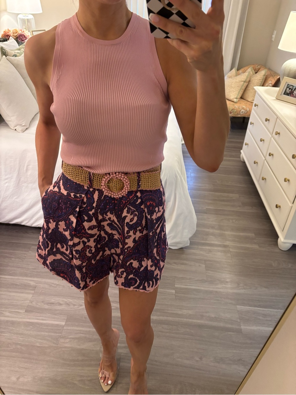 🌸 Zimmermann Tiggy Tuck Short & Ribbed Tank Set — Lilac/Pink Paisley 🌸 - Picture 4 of 13